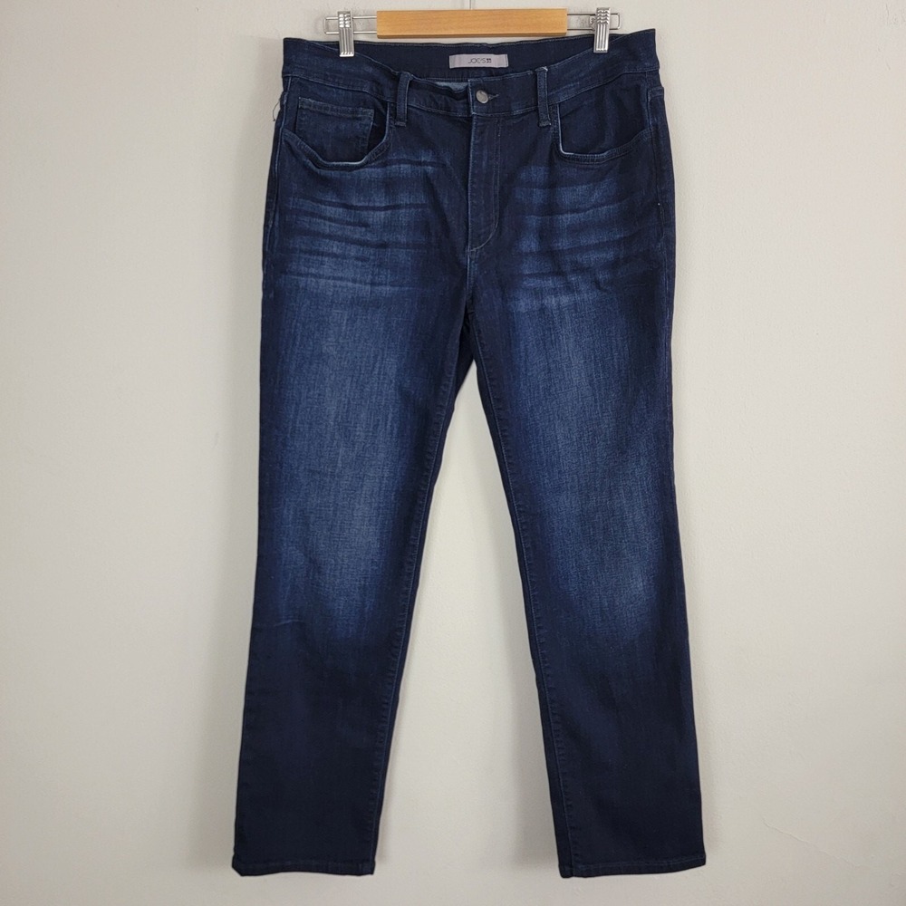 Joes Jeans Womens 36 Blue Denim Flat Front Button Mid Rise Pockets Boyfriend